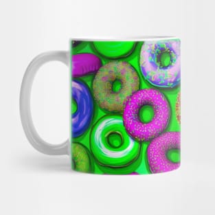 Colorful Donuts Green Mug